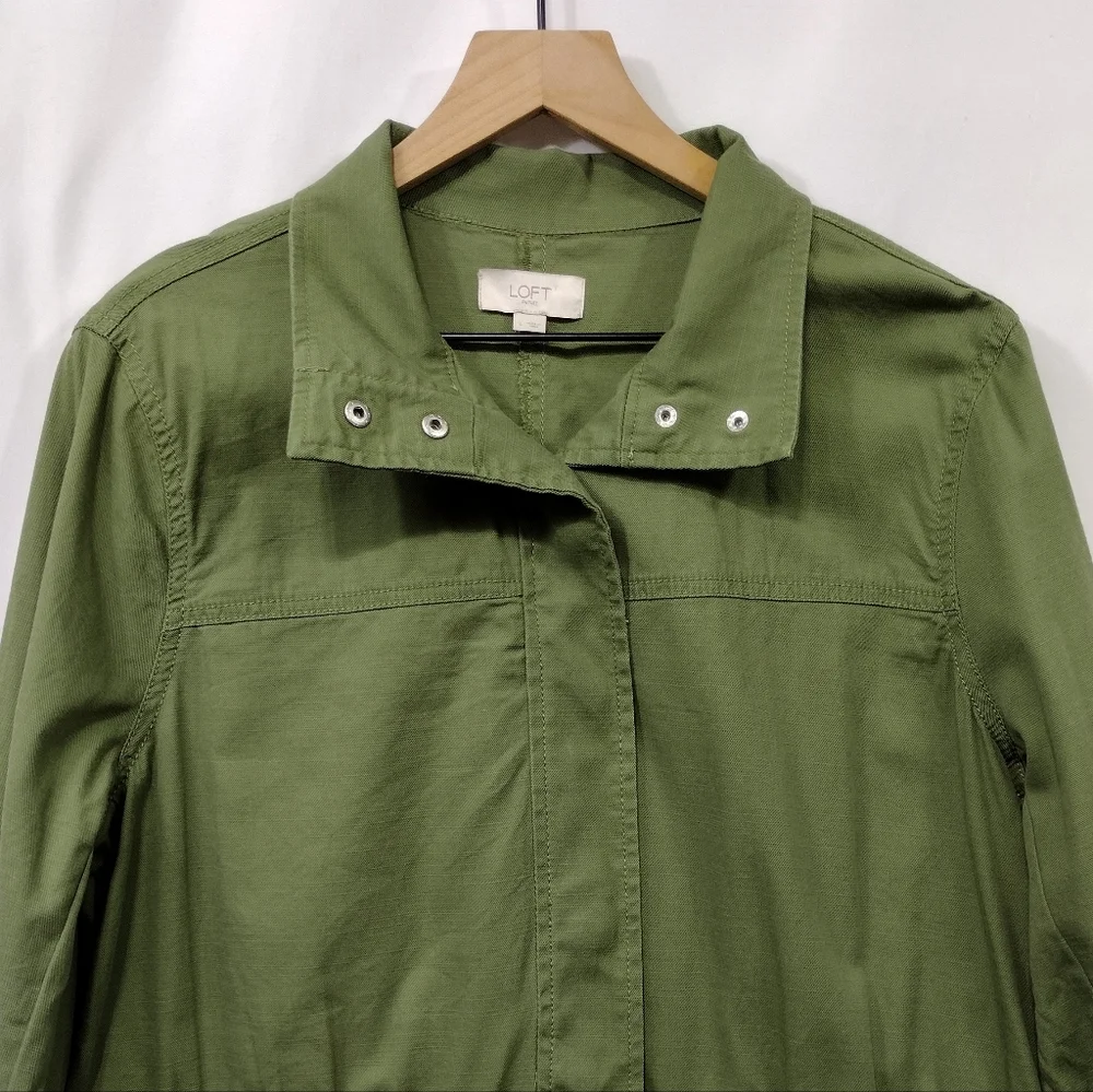 Loft Cargo Utility Jacket Women's L Green Boho Retro 90s Y2K Field Outdoor - Picture 2 of 8